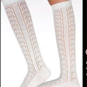 Cream Knee-High Socks Style 80's